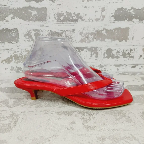 New Open Edit Tori Kitten Heel Slip-On Thong Sandals i430 - Picture 6 of 11